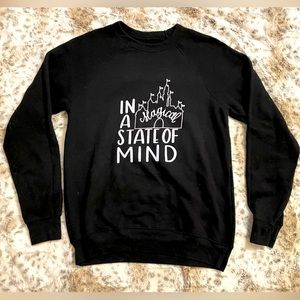 Disneyland Magical Castle Black Crewneck Pullover Fleece Sweatshirt